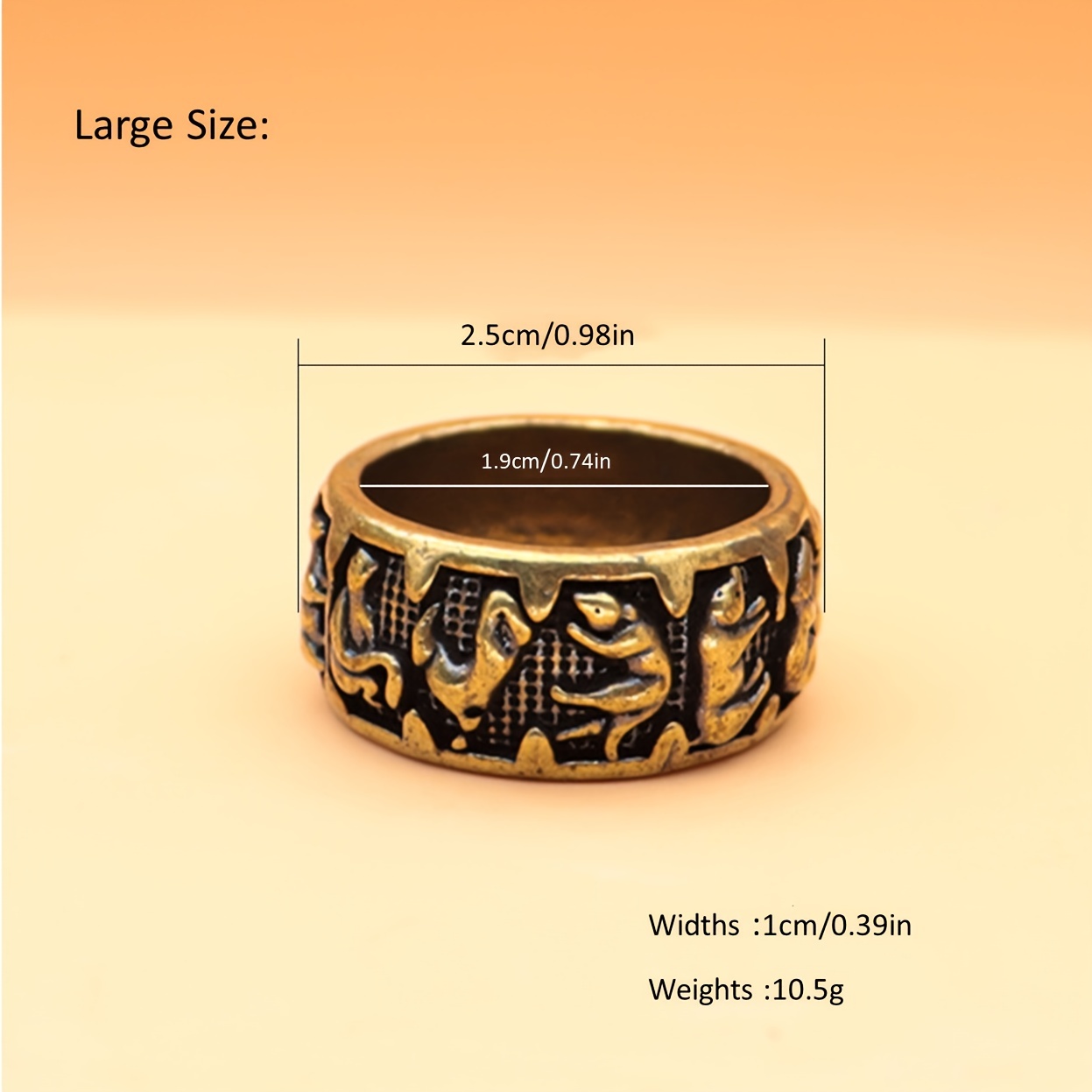 ANELLO GNOMO DA UOMO BIKER IN OTTONE NUMERO FORTUNATO 13 - Foto 4