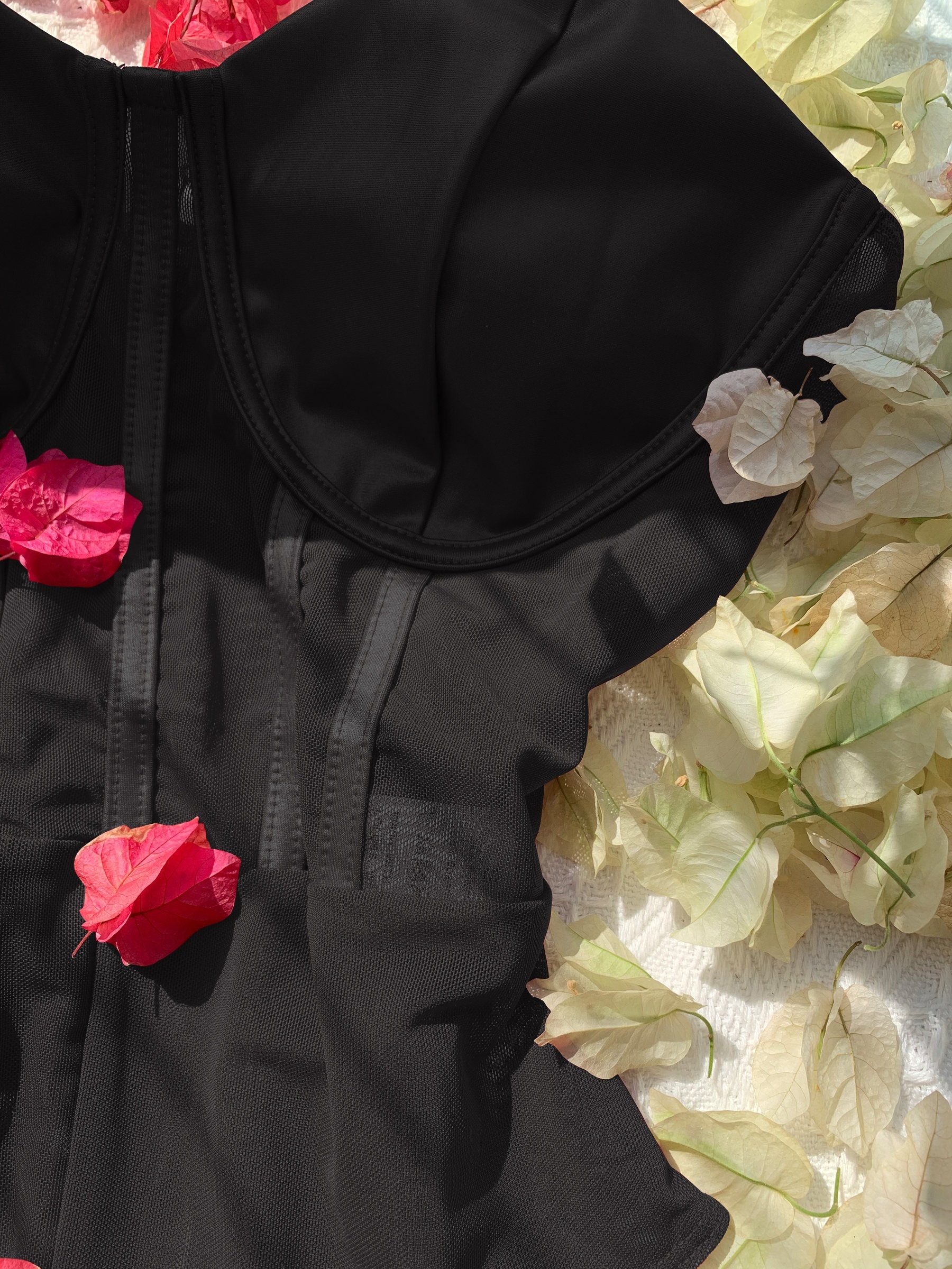 Lace bustier mesh cami bodysuit, Women's Fashion, Tops, Sleeveless