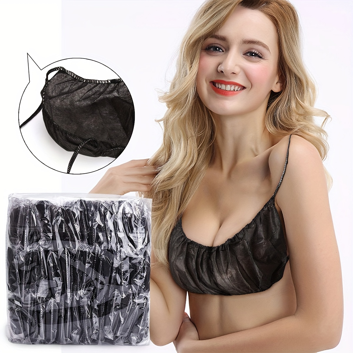 Fashion 50Pcs Women Disposable Bras Elastic S Spa Top Underwear