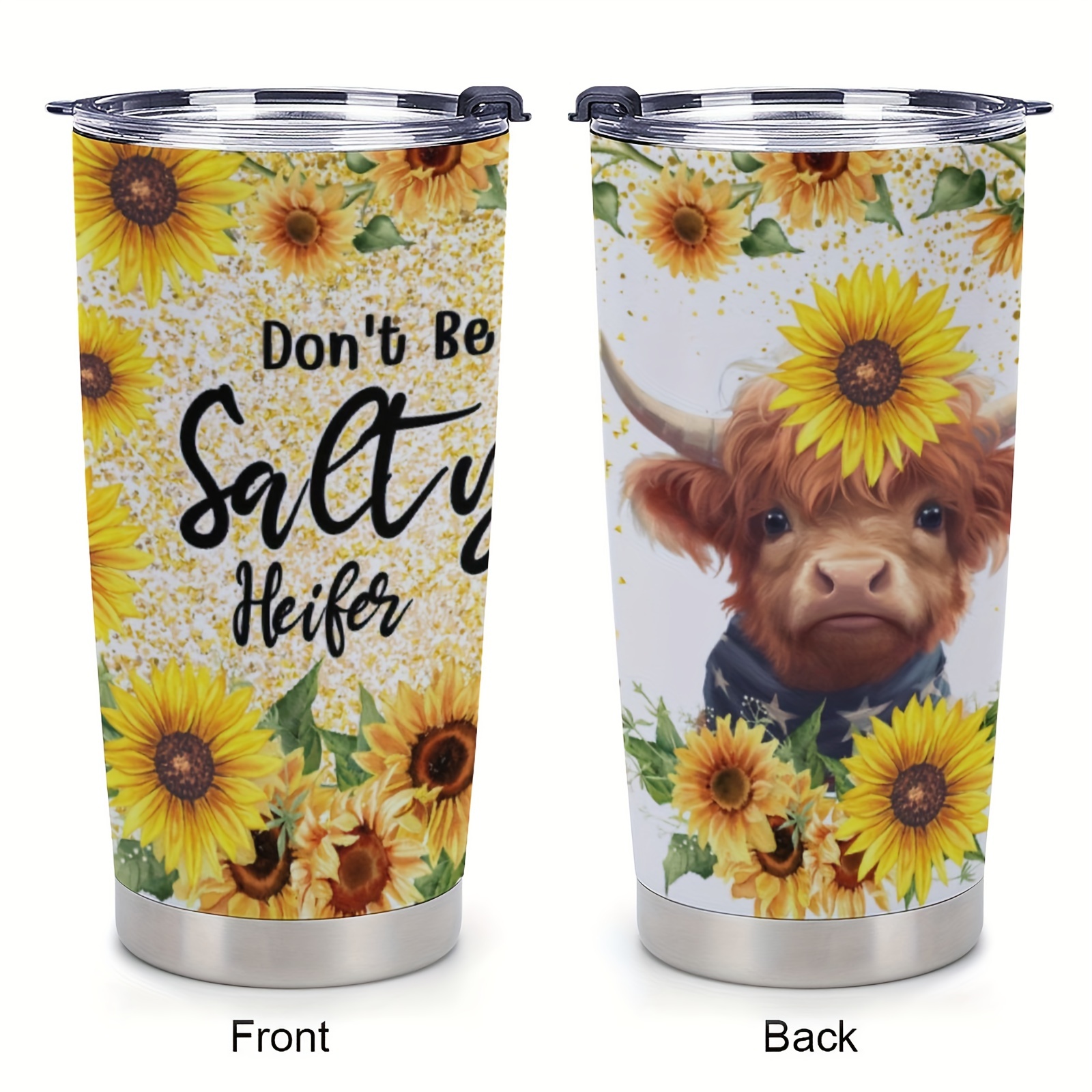 

1pc 20oz Cow Gifts Cup, Coffee Mugs For Friend, A Lovely Heifer, Insulated Travel Coffee Mug With Lid