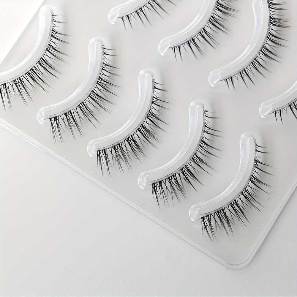 Palm Lashes Natural Look False Eyelashes Clear Band Short Lashes TS04