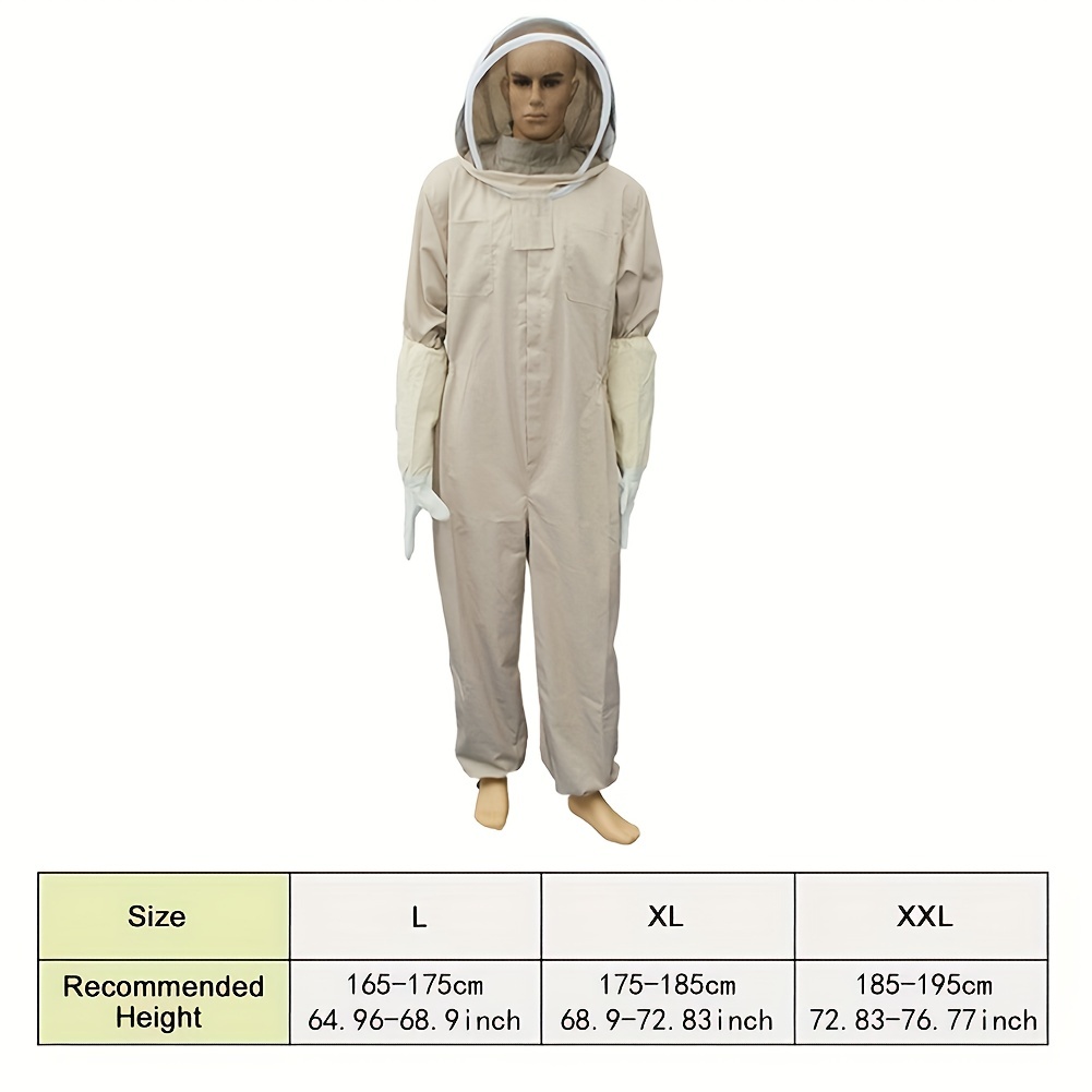 Trajes de abeja para hombres y mujeres, suite de apicultura con guantes de  apicultura, traje de apicultura con capucha de velo, suite de apicultor