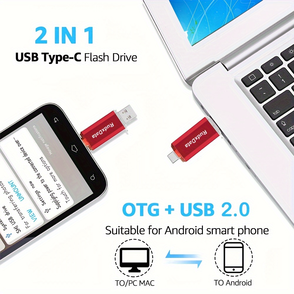 

Rudxdata High Speed 128gb 64gb 32gb Otg Usb Flash Drive Type C Pen Drive Dual Usb Memory Stick For Type C Devices Usb Key Compatible With Android Phone/tv/speaker/pc