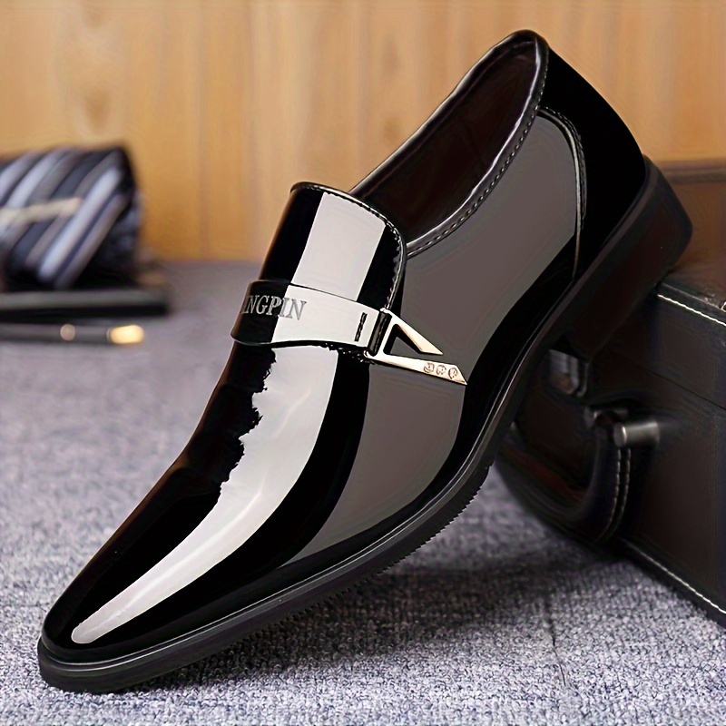 Black Patent Dress Shoes Mens - Temu