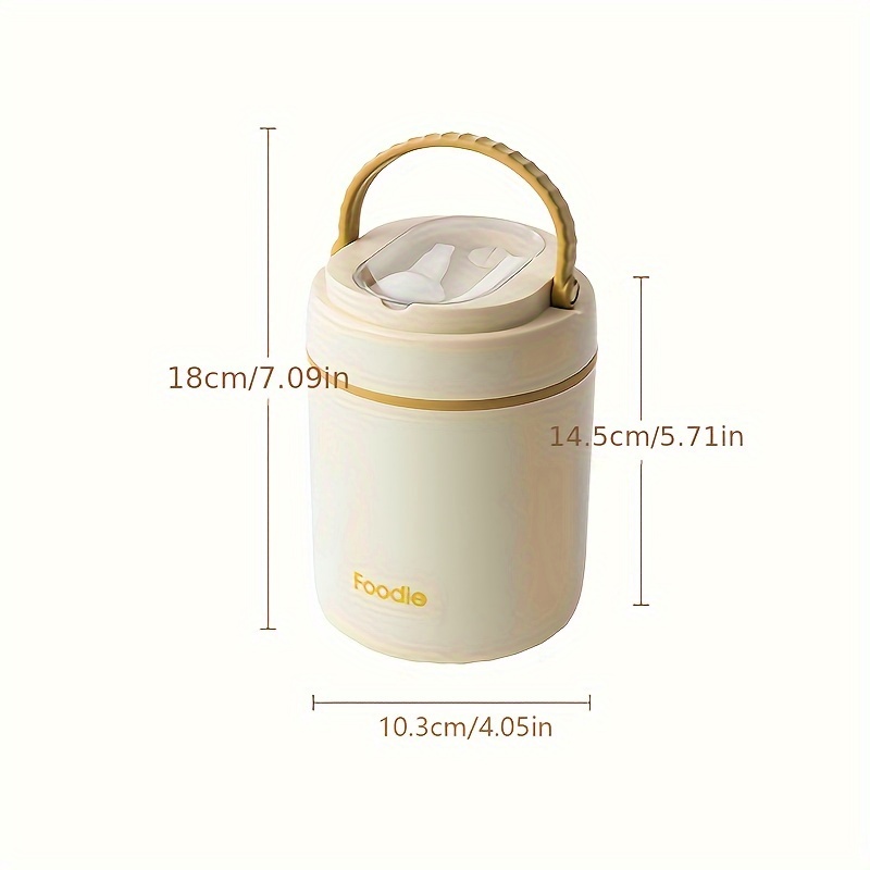 Portable Insulated Lunch Box Jar Hot Food Container Stainless Steel Set  67Ounces