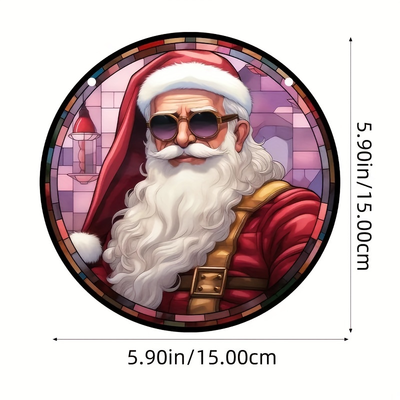 Cute Santa Claus Window Design Painted Pendants Christmas - Temu