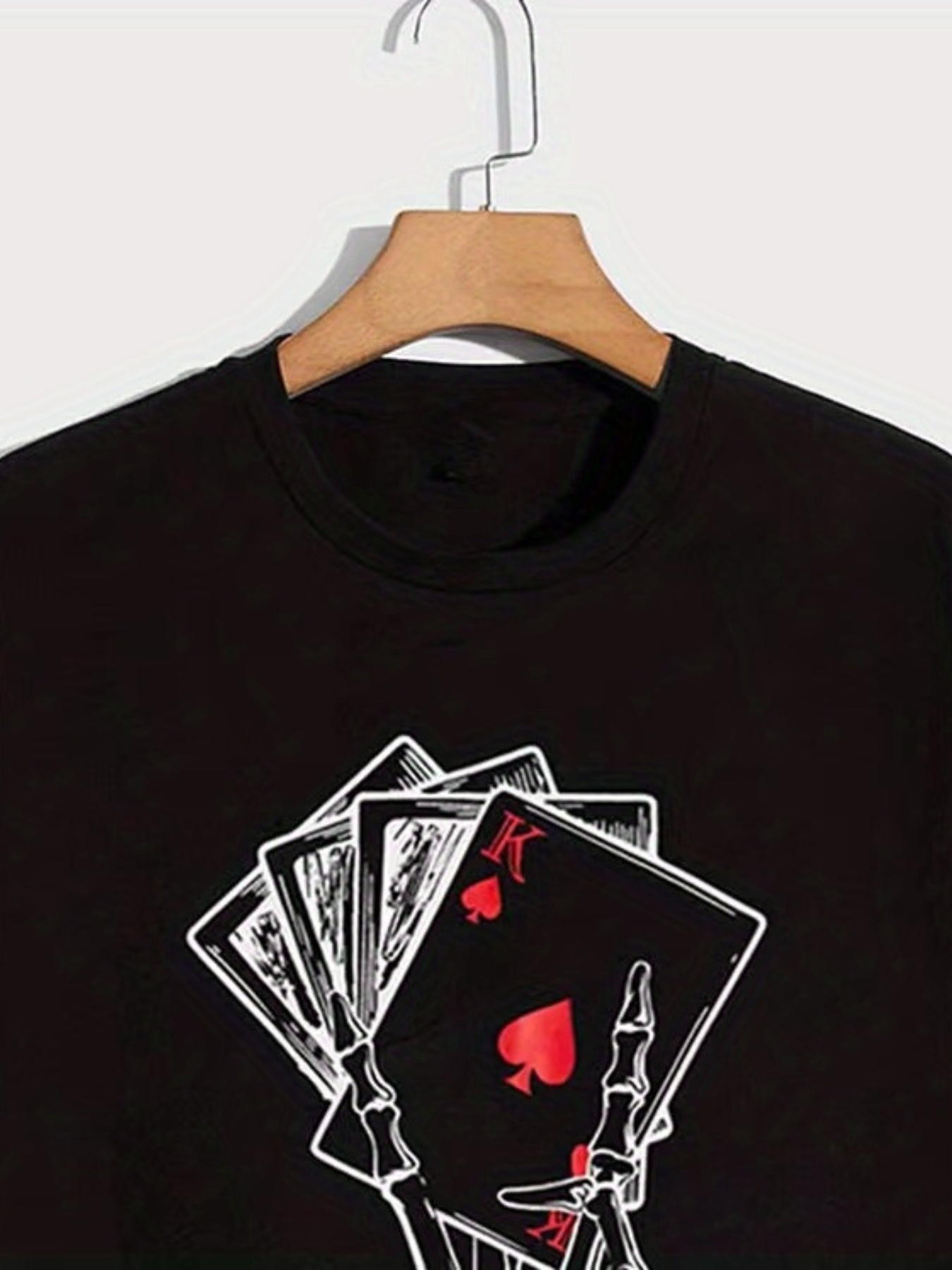 Skeleton Hand Poker Card Print Boys Creative T shirt Casual - Temu