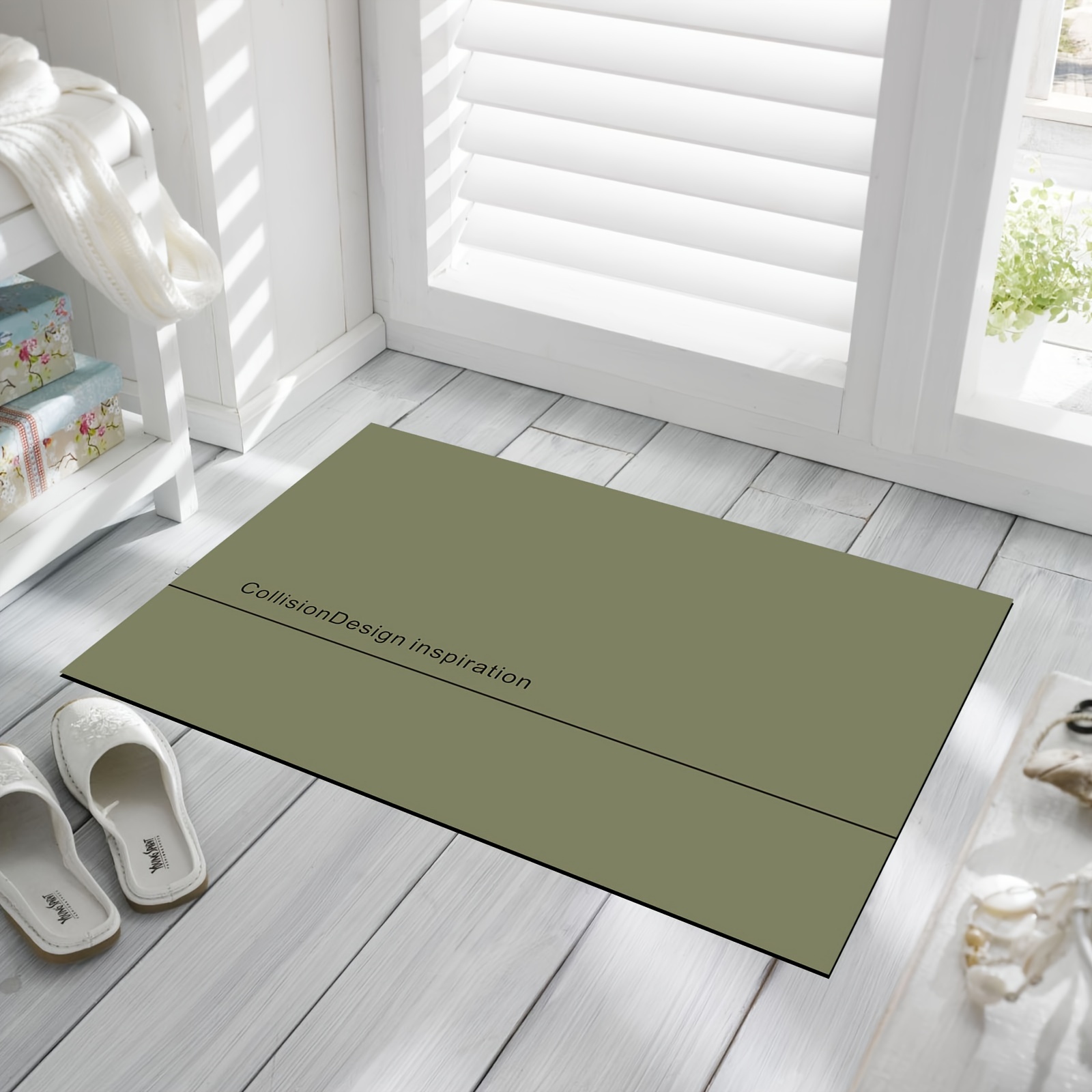 Plain Pastel Smooth Brown Solid Doormat Bathroom Welcome Living