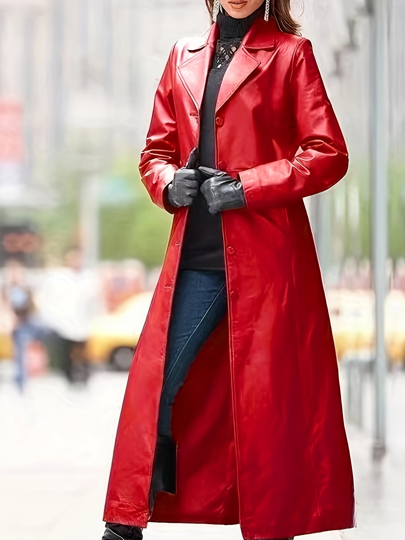 New Womens Coat Designer Winter Jacket Sexy Outerwear Red Cream