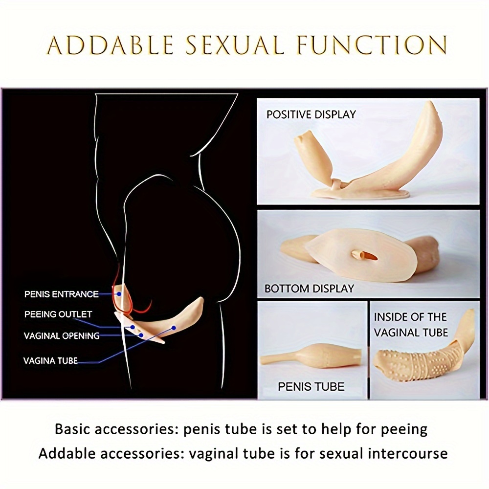 1pc Silicone Vagina Panty, Realistic * Vaginal Transgender Artificial Sex *  Vagina Underwear For Crossdressers