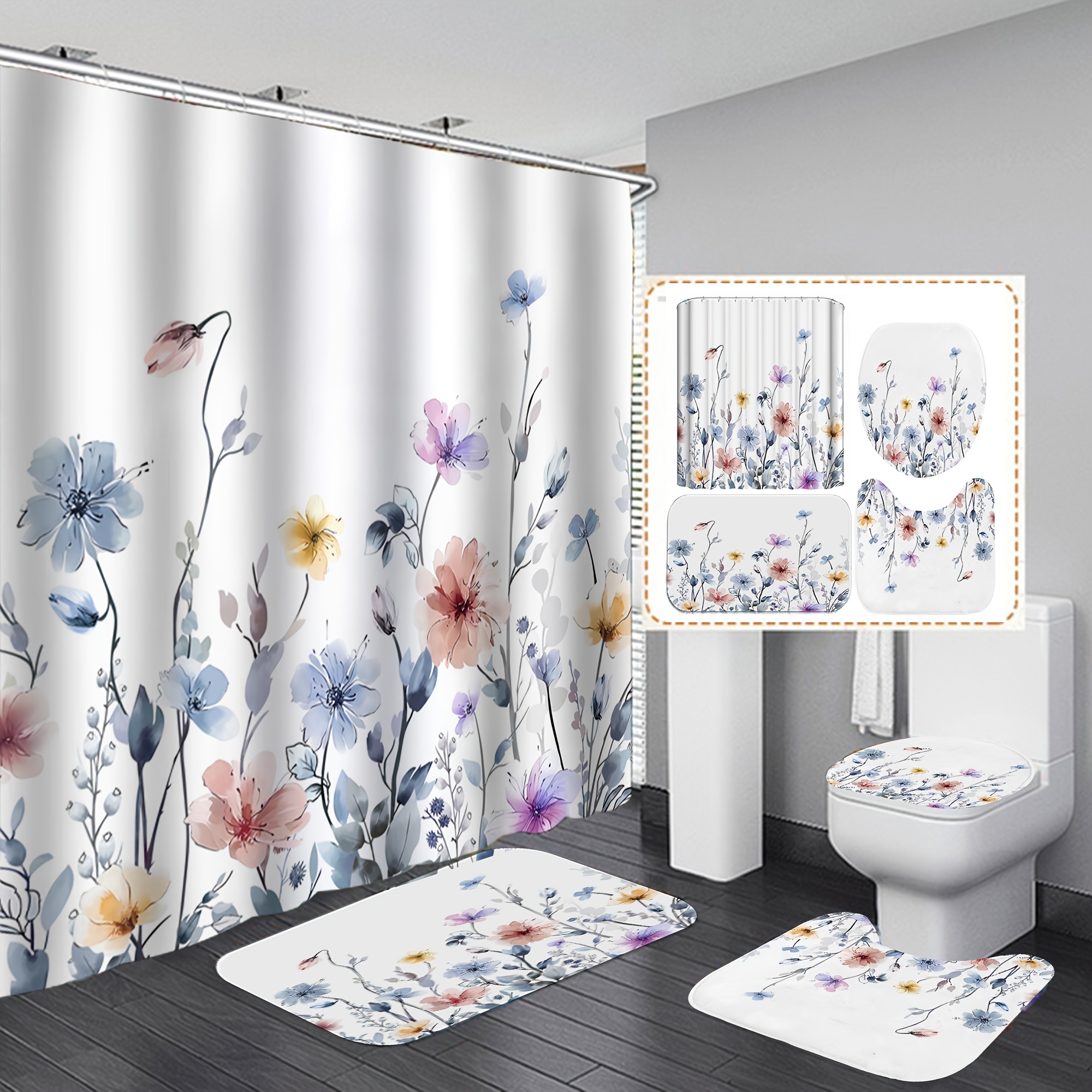 Shower Curtain Hook Crystal Drop Decorative Shower Curtain - Temu Canada