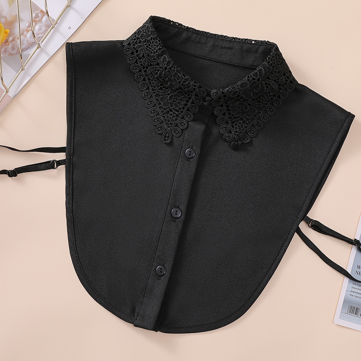 TEMU Women's Elegant Collar Fashion Chiffon Half-shirt Style Faux Collar Multi-functional Versatile Collar