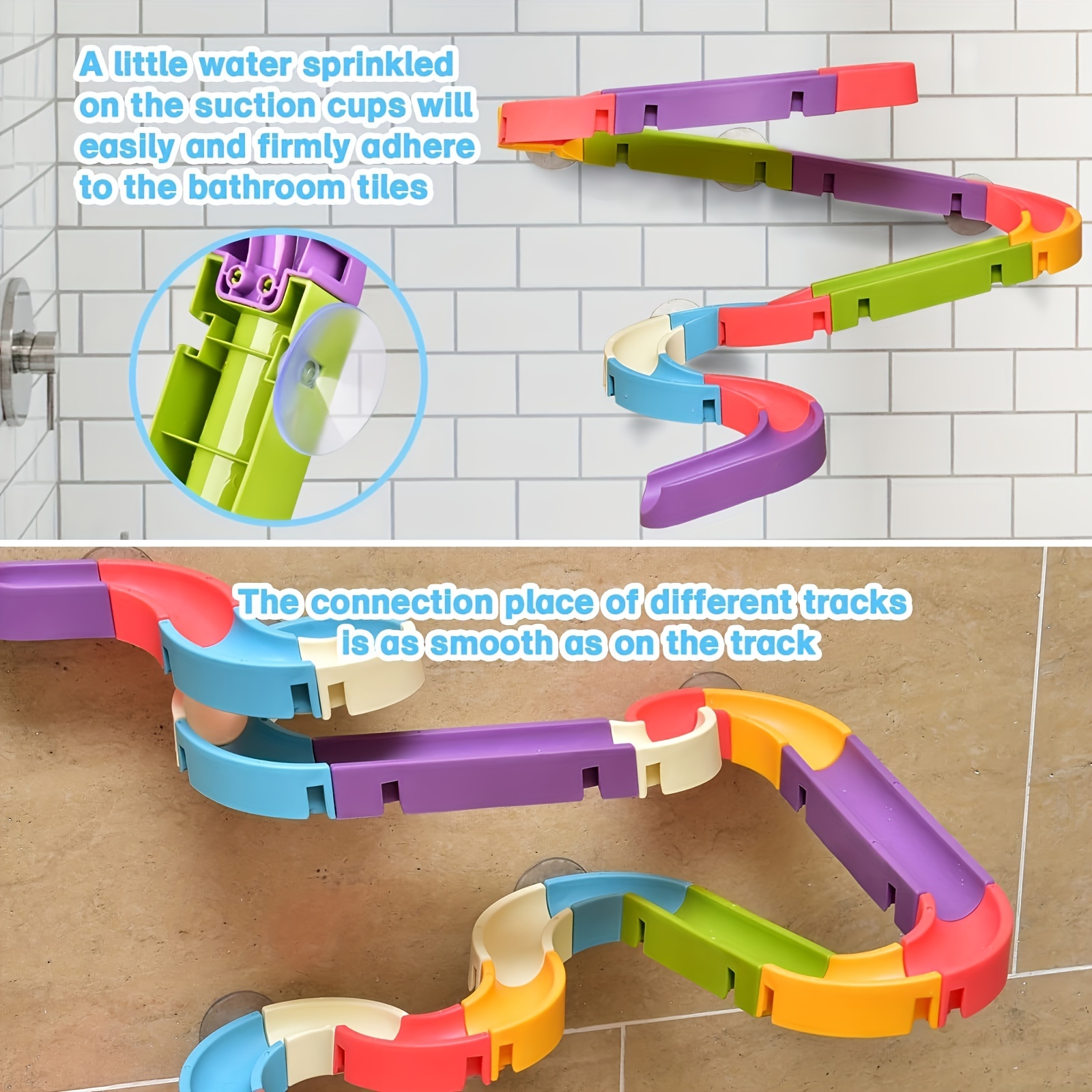 Bath Toys for Kids Ages 4-8 3 in 1 Water Bathtub Toys Ball Track Shower  Slide