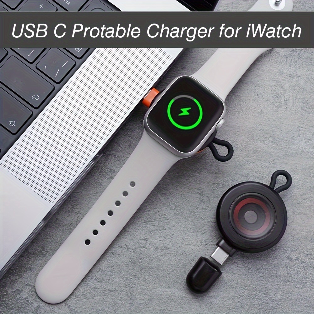 NEWDERY Support de charge portable pour Apple Watch, chargeur 2 en 1 iWatch  avec câble USB C, station de charge sans fil à charge rapide pour Apple