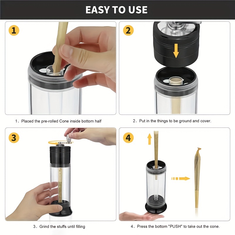 1pc Pre Roll Tube Filling Electric Herb Grinder - Temu