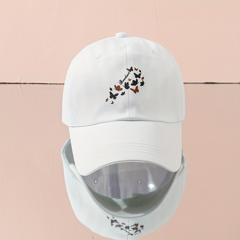 Flying Butterfly Print Baseball Candy Color Cotton Sports Hat