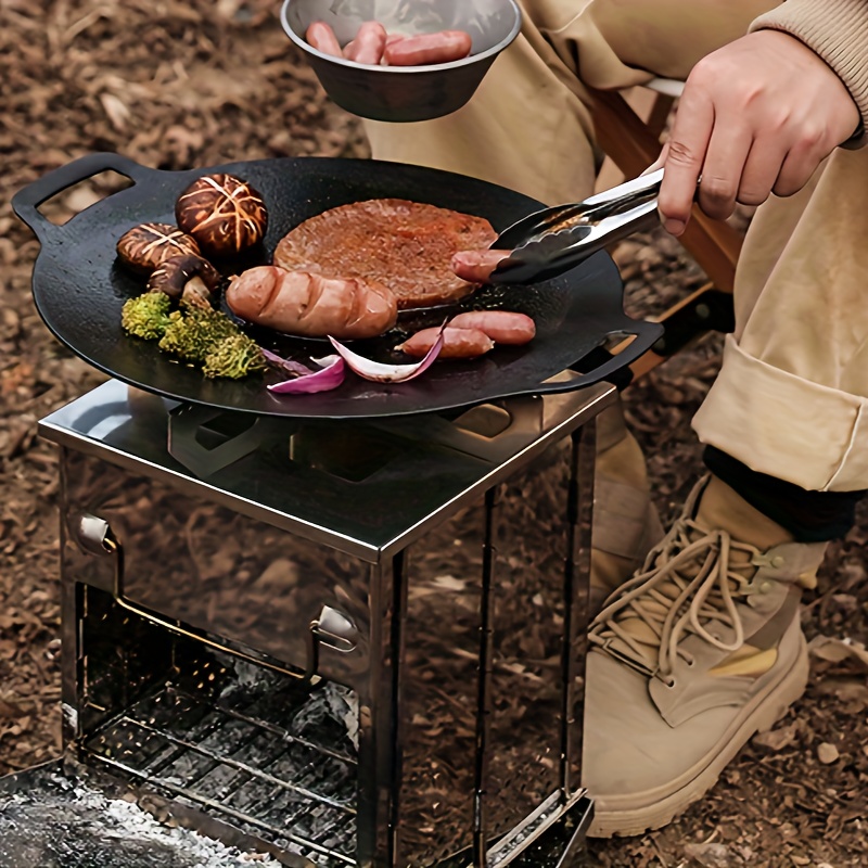 Koraman Portable Folding Wood Burning Camp Stove With Grill - Temu