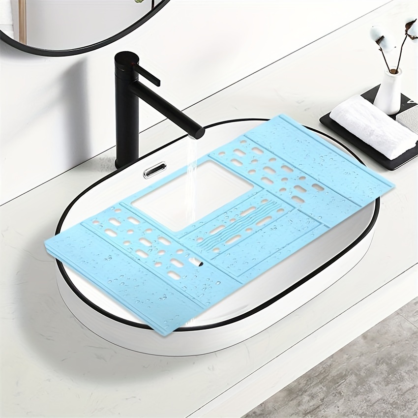 Bathroom Sink Cover Foldable Sink Topper Silicone Makeup Organizer