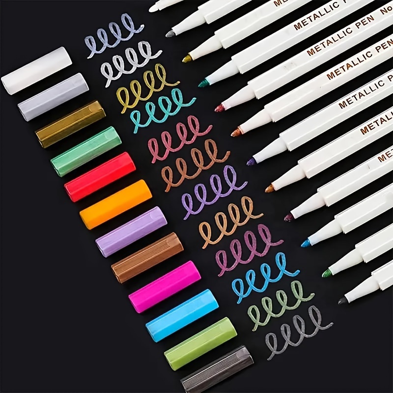 Buy Clearance Set of 10, Metallic Markers Paints Pens, Fine Point Metallic  Marker Pens for Black Paper, Glass, Rock Painting, Card Making (Multicolor)  Online at desertcartKUWAIT