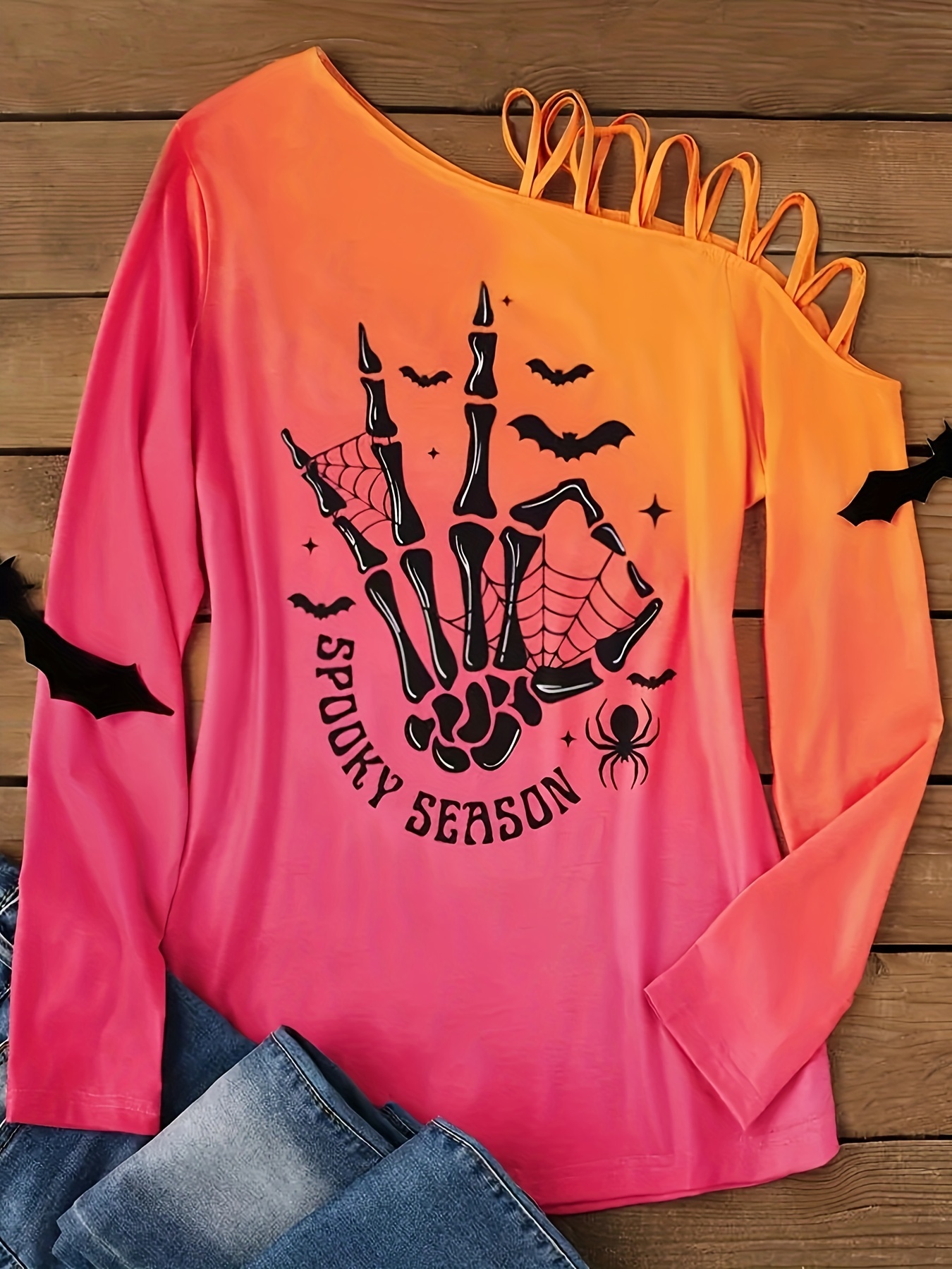 One hand long sleeve top hot sale