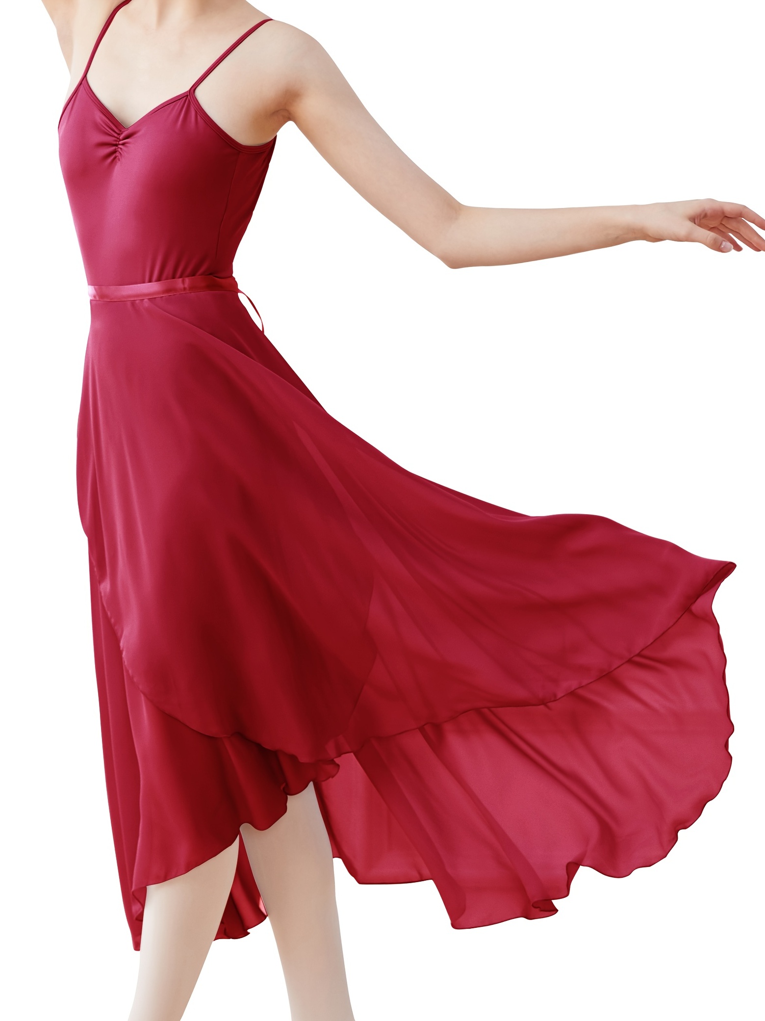 Falda para Ballet y Danza Color Rojo Burdeos - Tallas para Mujer y Niña