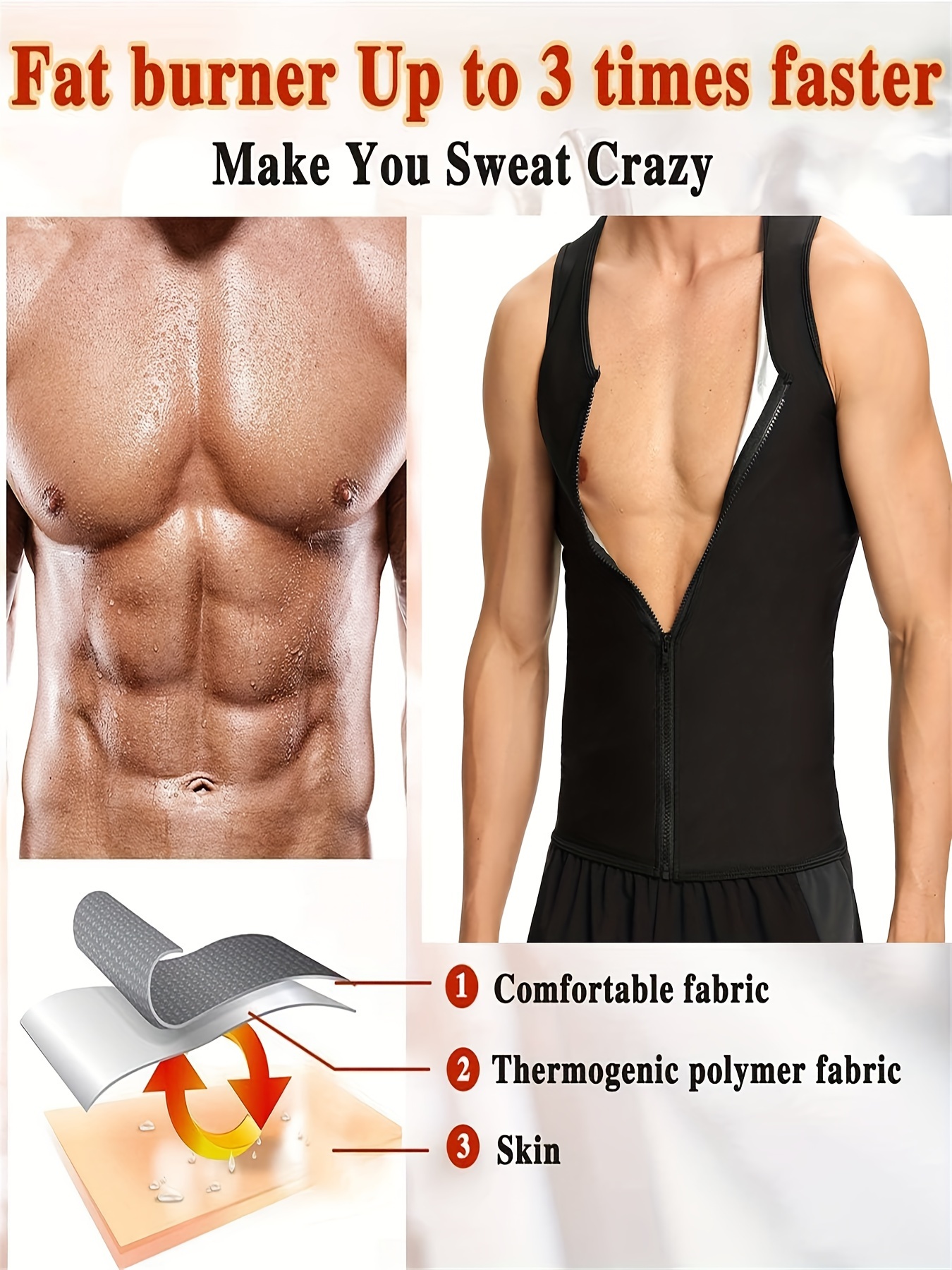 Men's Slimming Zipped Body Shaper Vest –