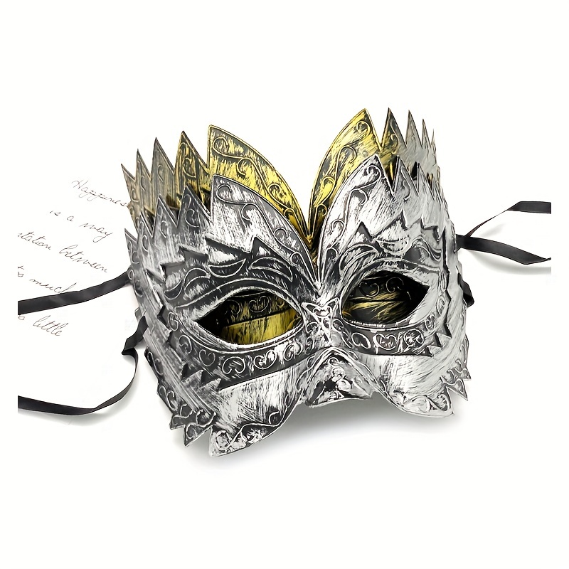 1 Masque De Mascarade En Dentelle Masque Noir Doré Blanc - Temu Belgium