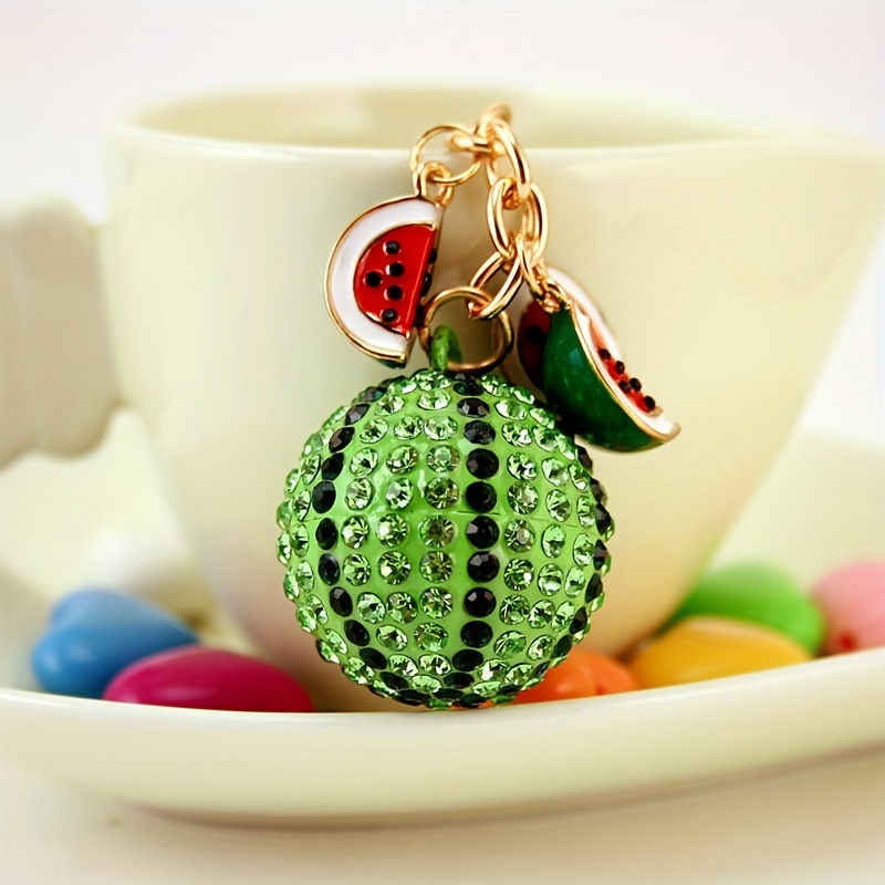 Artificial Diamond Fruit Watermelon Key Chain Pendant