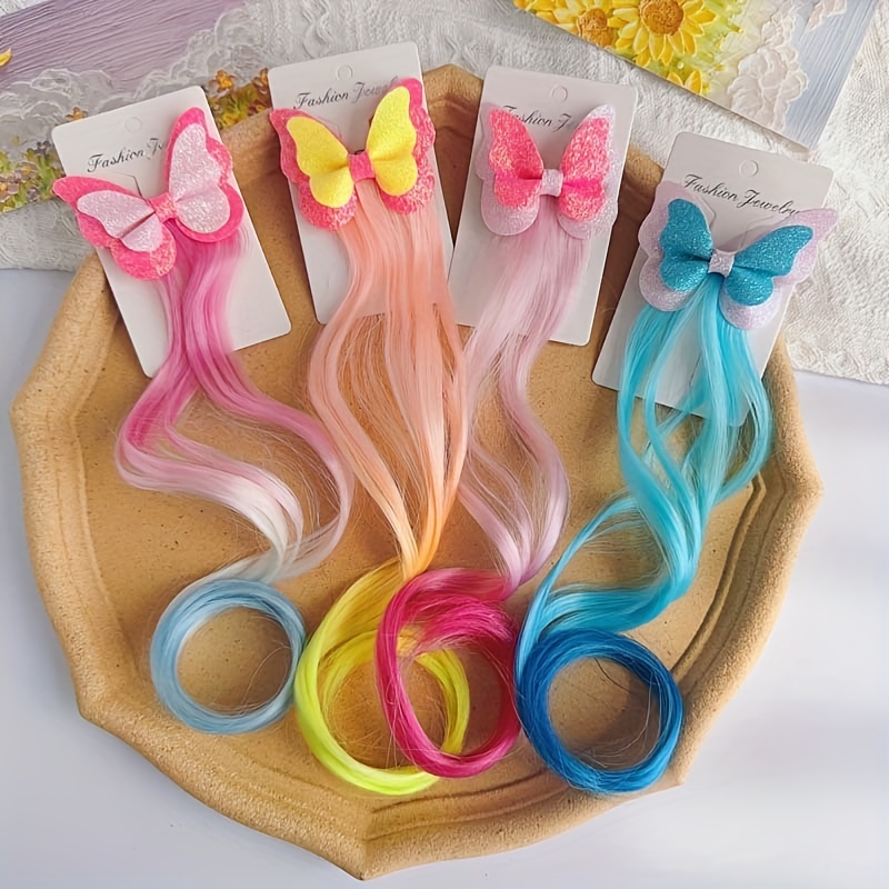 Hair Wigs Gradient Colorful Long Wigs Hair Extension Hair Hair Accessories - Temu