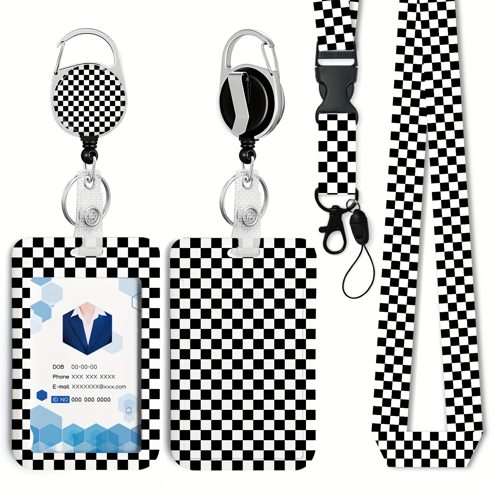 * 1PC Retractable ID Badge Holder With Breakaway Lanyard, Heavy Duty Badge  Reel, Detachable Keychain, Cruise Ship Cards Holder, for Nurse, Officer