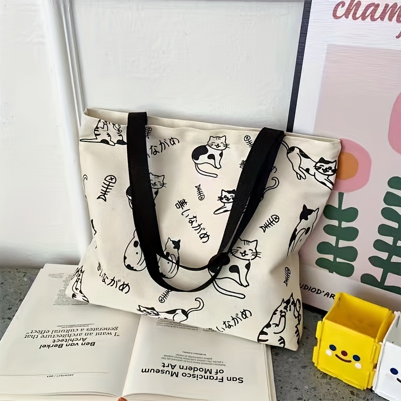 Durable Canvas Shoulder Bag Large Capacity Handbag