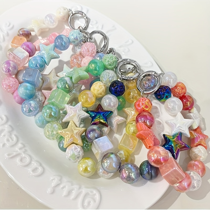  200Pcs Acrylic Star and Heart Shape Beads,Acrylic Beads Crystal  Star Beads Heart Beads for Jewelry Colorful Acrylic Beads for DIY Craft  Making Necklace Bracelet Supplies