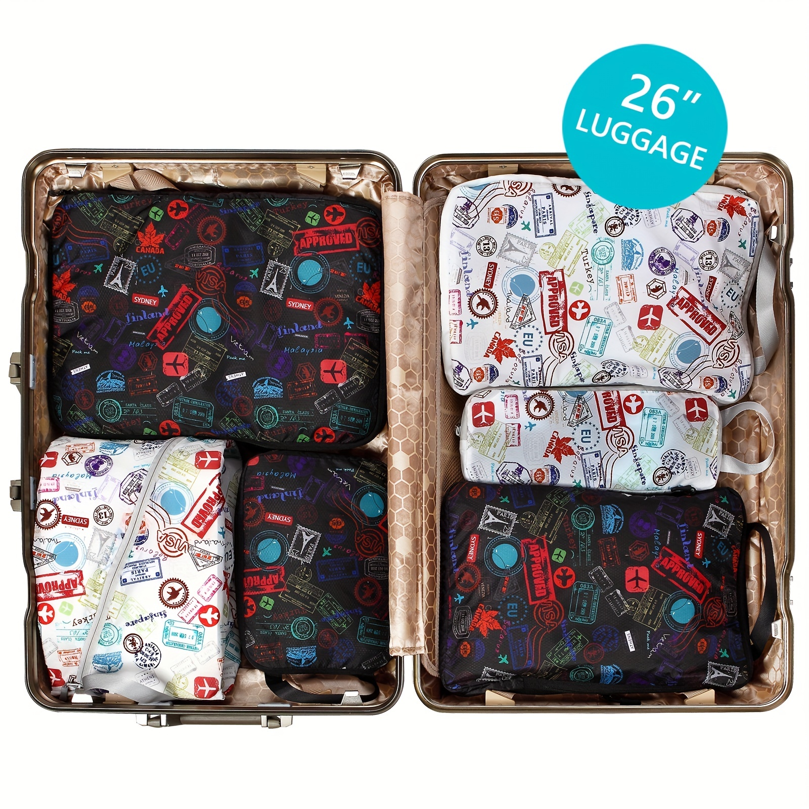 DIMJ Cubos de embalaje para maleta, bolsas organizadoras de equipaje, 8  cubos de equipaje para viajes, bolsas organizadoras ligeras de maleta con
