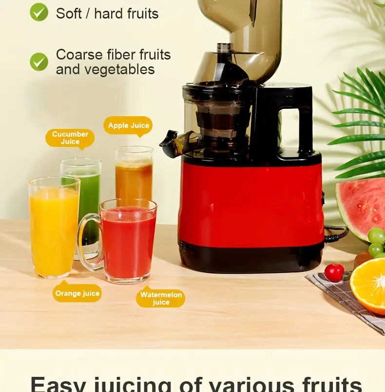 1pc juicer machines cold press juicer masticating juicer perfect for orange apples citrus juicing wide chute for easy fruit and vegetable intake for kitchen details 8