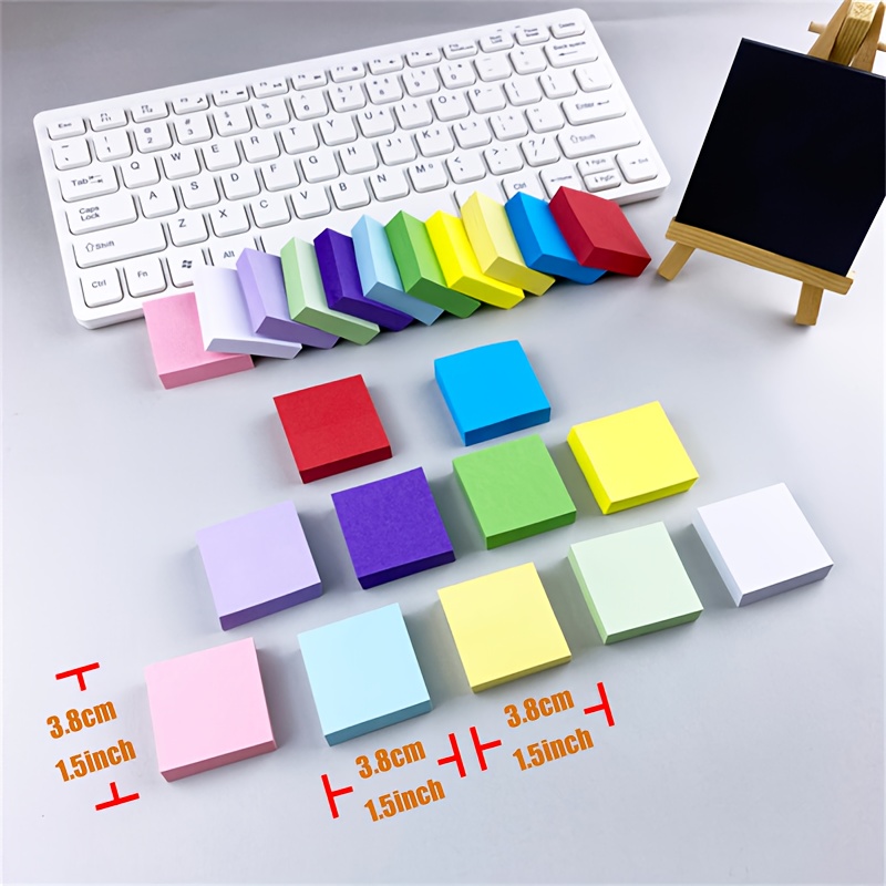 11pcs Mini Sticky Notes Colored Small Block Sticky Notes Self-adhesive  Index Notes Student Sticky Notes 1.5 X 1.5 Inches Note Notes 11 Colors  School O