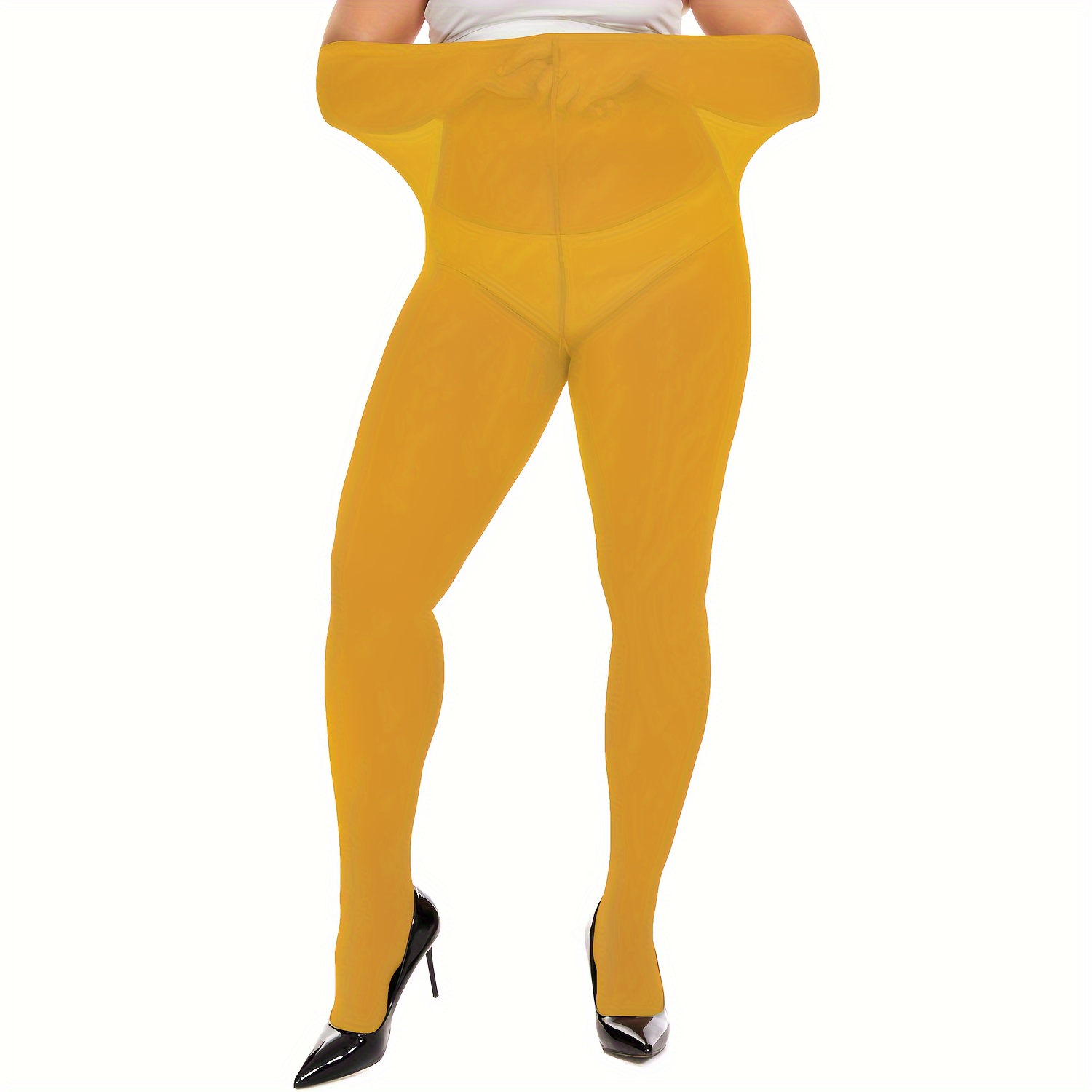 Plus Size Opaque Microfiber Tights Solid Queen Size Tights - Temu