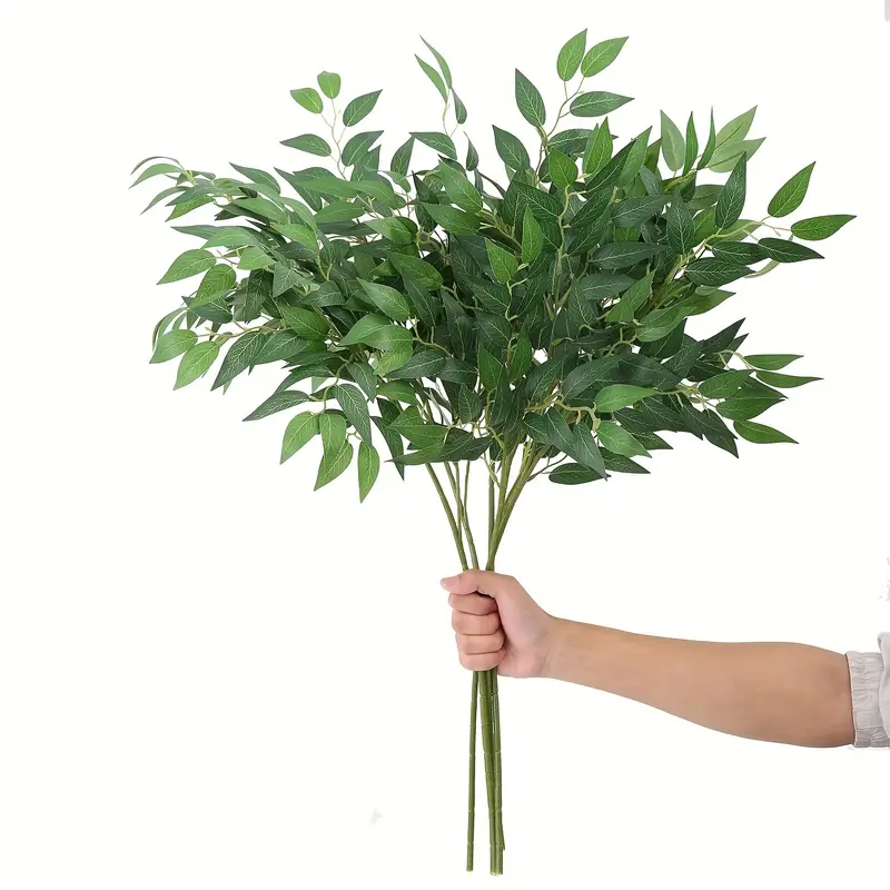 Green Artificial Plant Stem Vase Fillers Faux Leaf - Temu