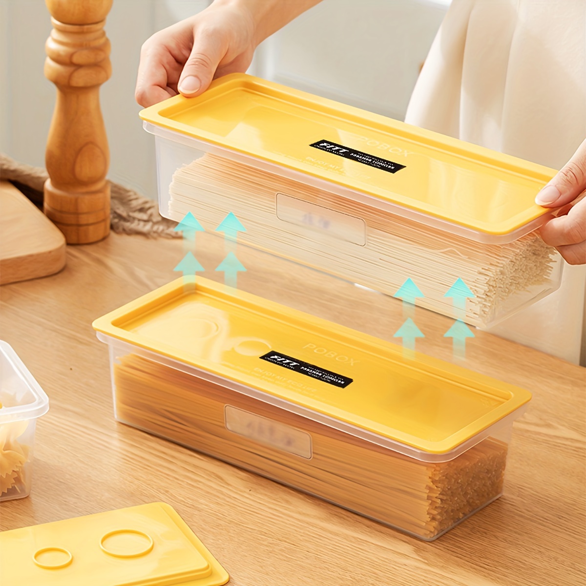 Pasta Container Noodle Storage Box Plastic Noodle Box Sealed - Temu