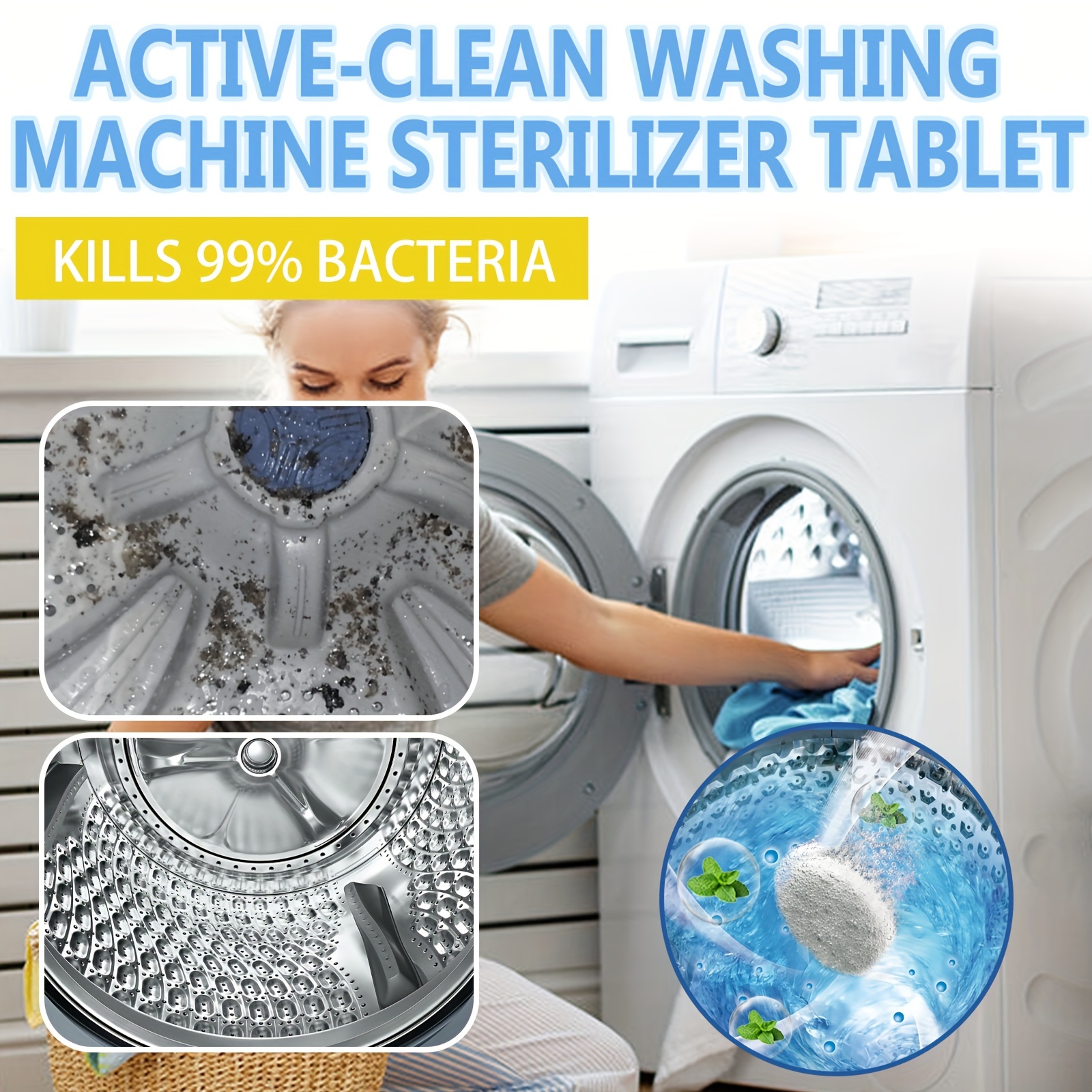 1box, Washing Machine Cleaner Descaler, Deep Cleaning Tablets For