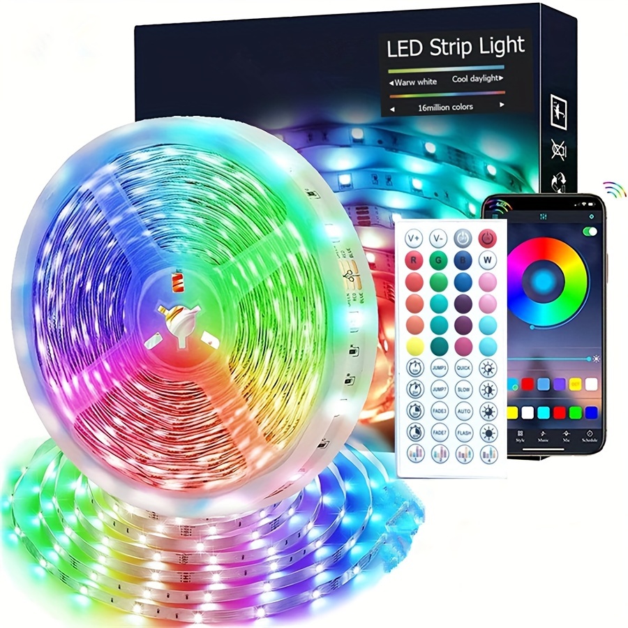 Tira De Luces LED Inteligentes De 100 Pies Tira De Luces RGB - Temu