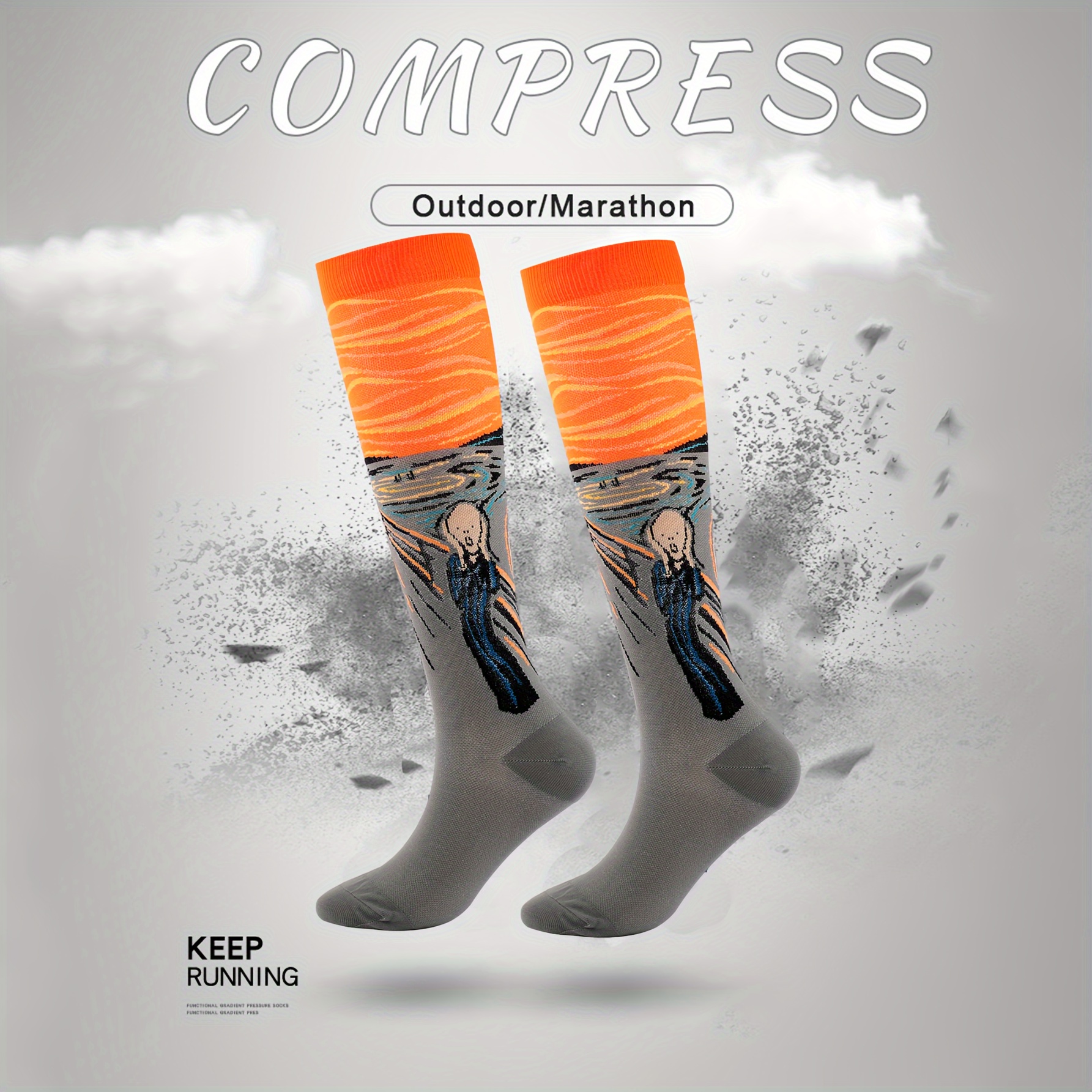 Novelty Pattern Men's Compression Sport Socks