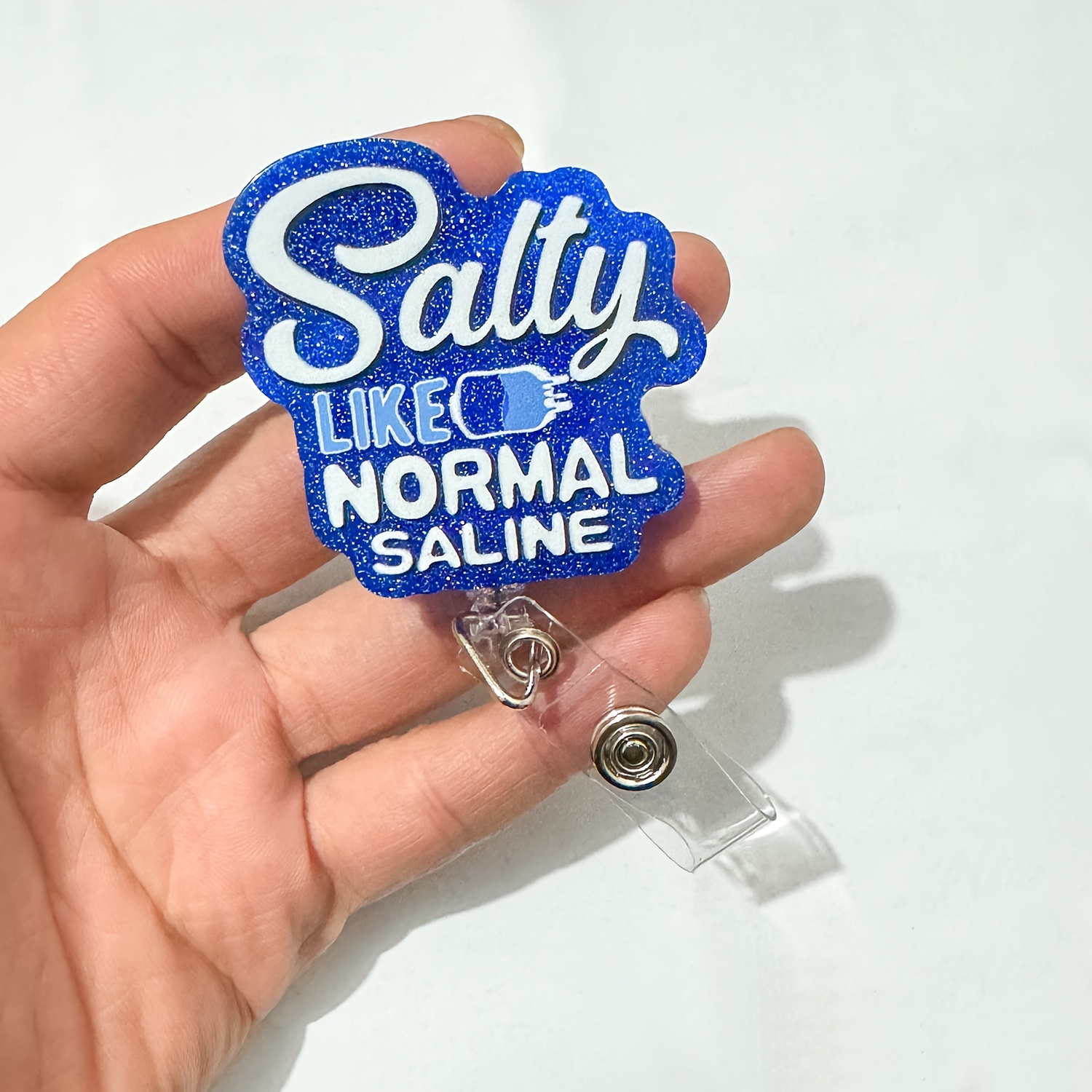 Salty Like Normal Saline/fun Badge Reels/medical Badge Holder