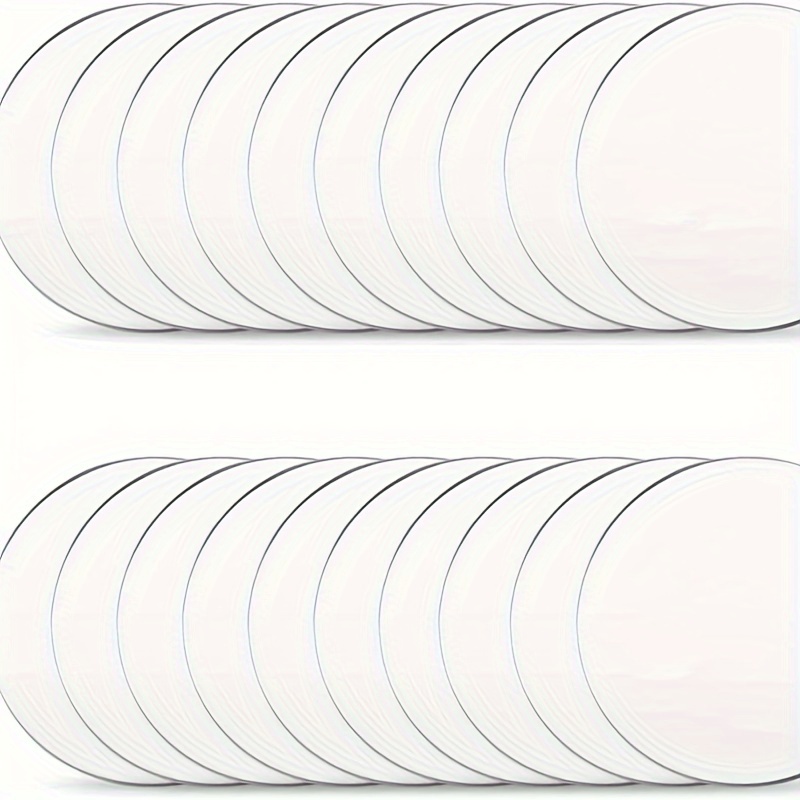 10 Pièces Disques Acryliques Transparents Circulaires Blancs