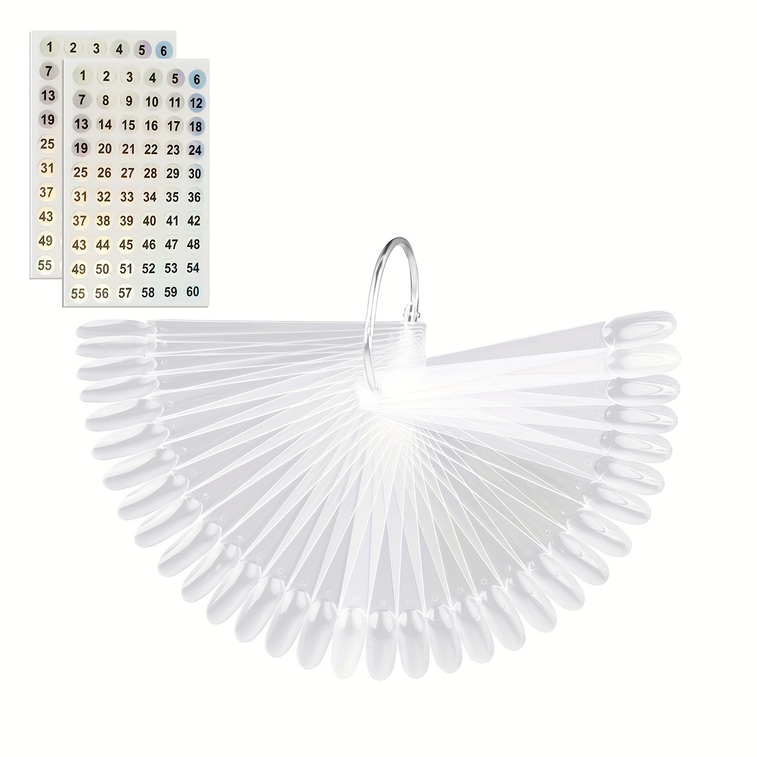 Clear Nail Swatch Sticks Ring Fan Shape Nail Art Polish Temu Canada