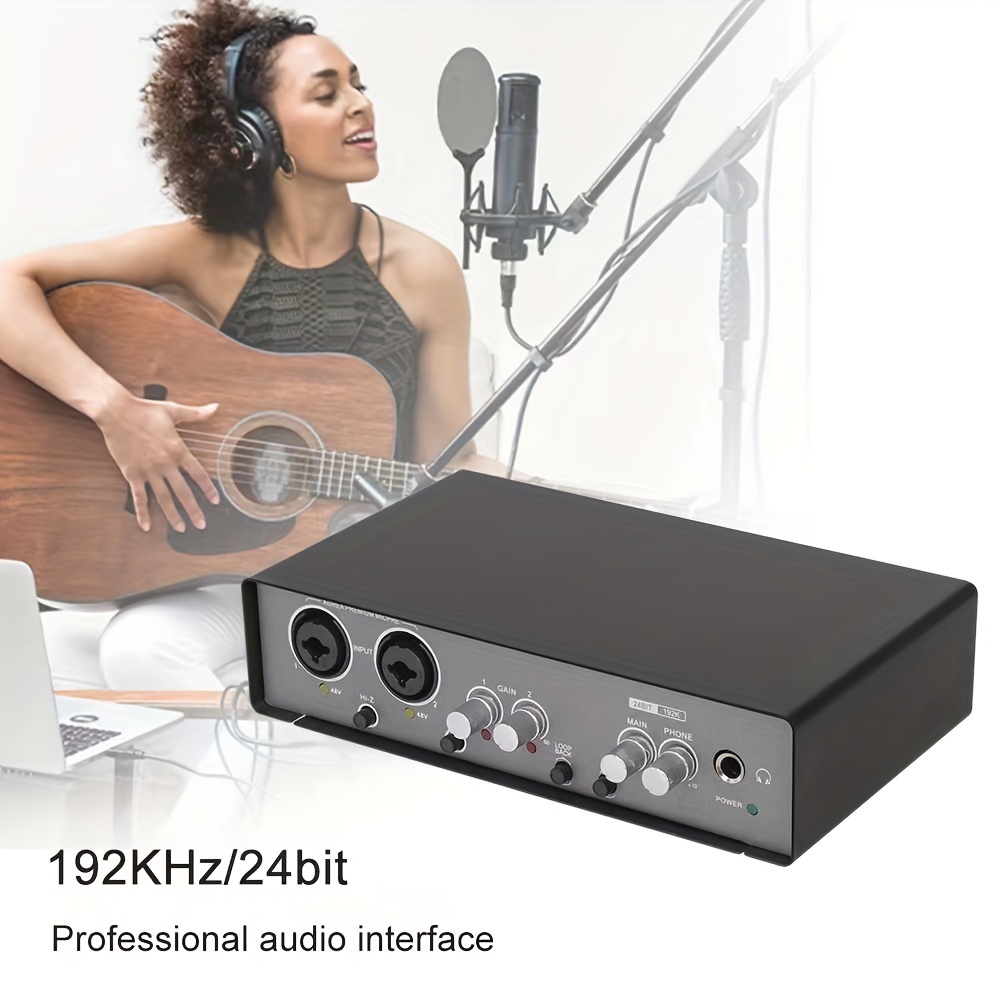 TRITAM Interface Audio Professionnelle 24 Bits 192 KHz, 2 Entrées, Carte Son  pour Guitare Électrique, Bouclage Externe, Enregistrement sur PC en Studio,  Durable, Installation Facile, Facile à Utiliser : : Instruments de