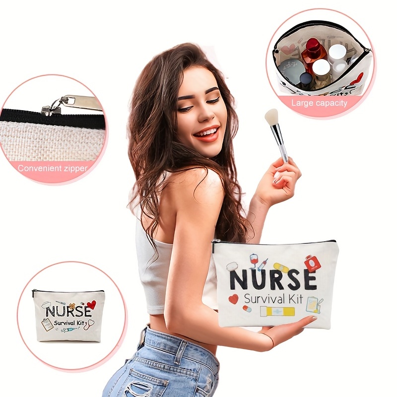 Bolsa de maquillaje de enfermera, certificada, regalo para educador de  enfermería, escuela, instructor, bolsa con cremallera, bolsa de cosméticos