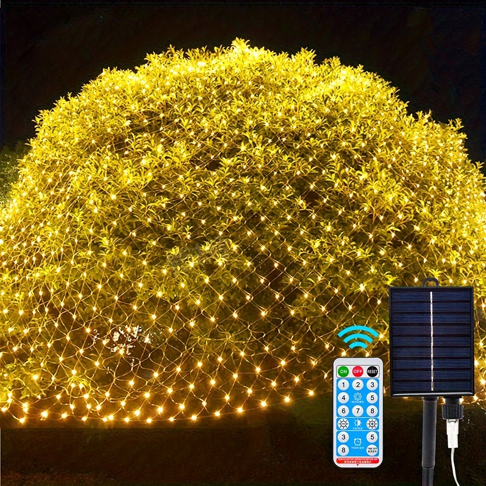192 Led Blue Christmas Solar Net Lights Christmas Lights - Temu