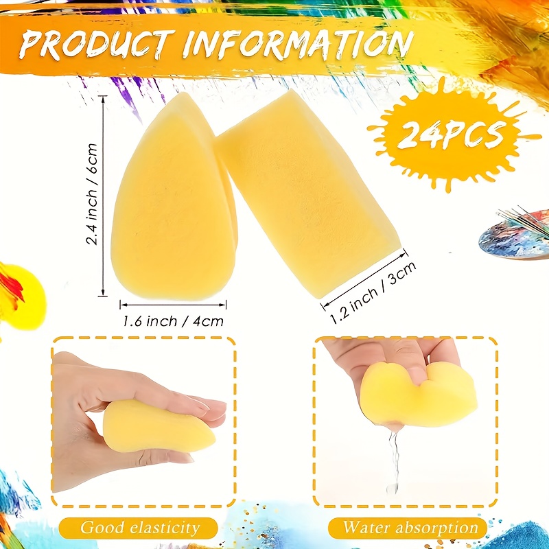 Round Sponge Yellow Painting Sponge Synthetic Artist Sponge - Temu