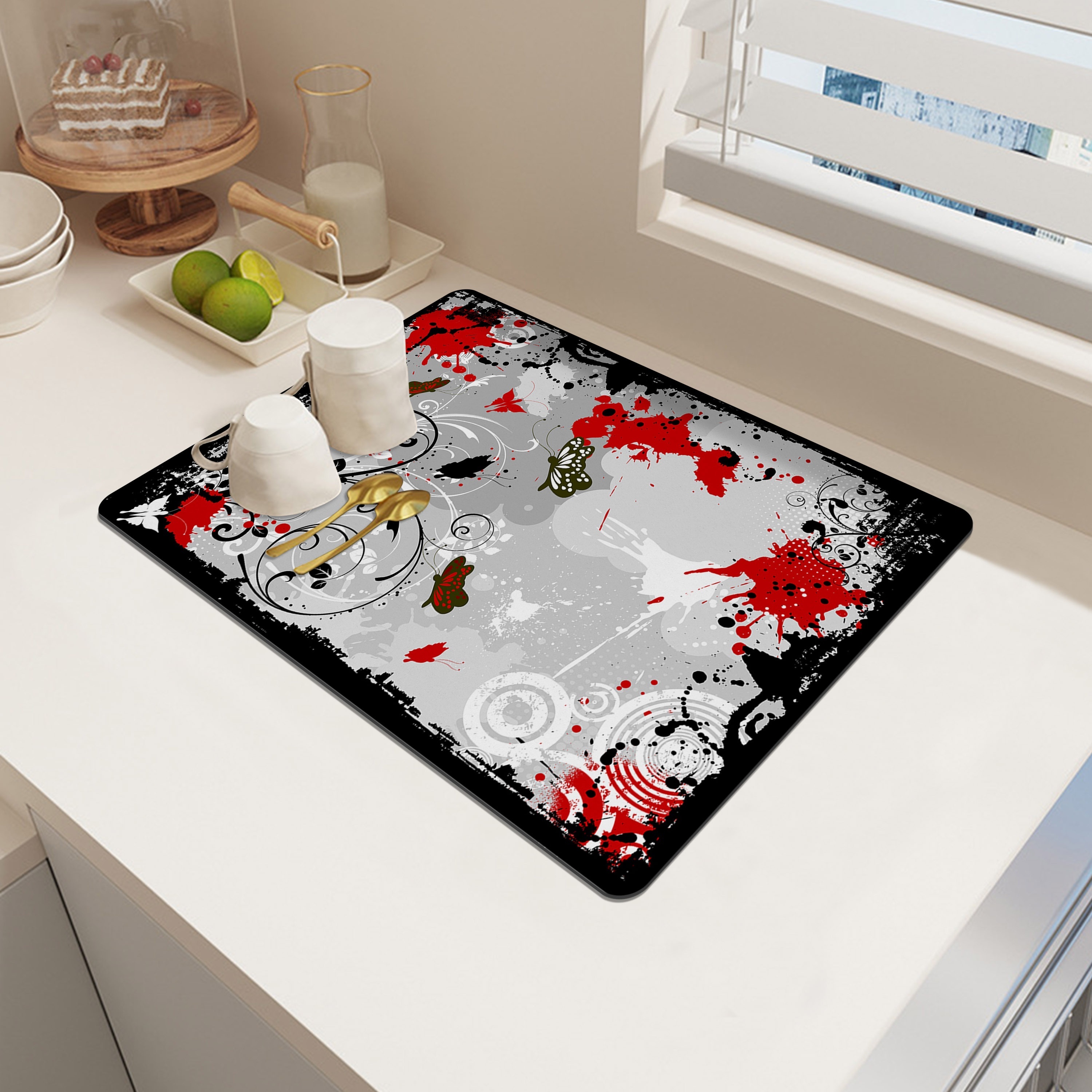 Water Absorbing Dish Drying Mat, For Kitchen