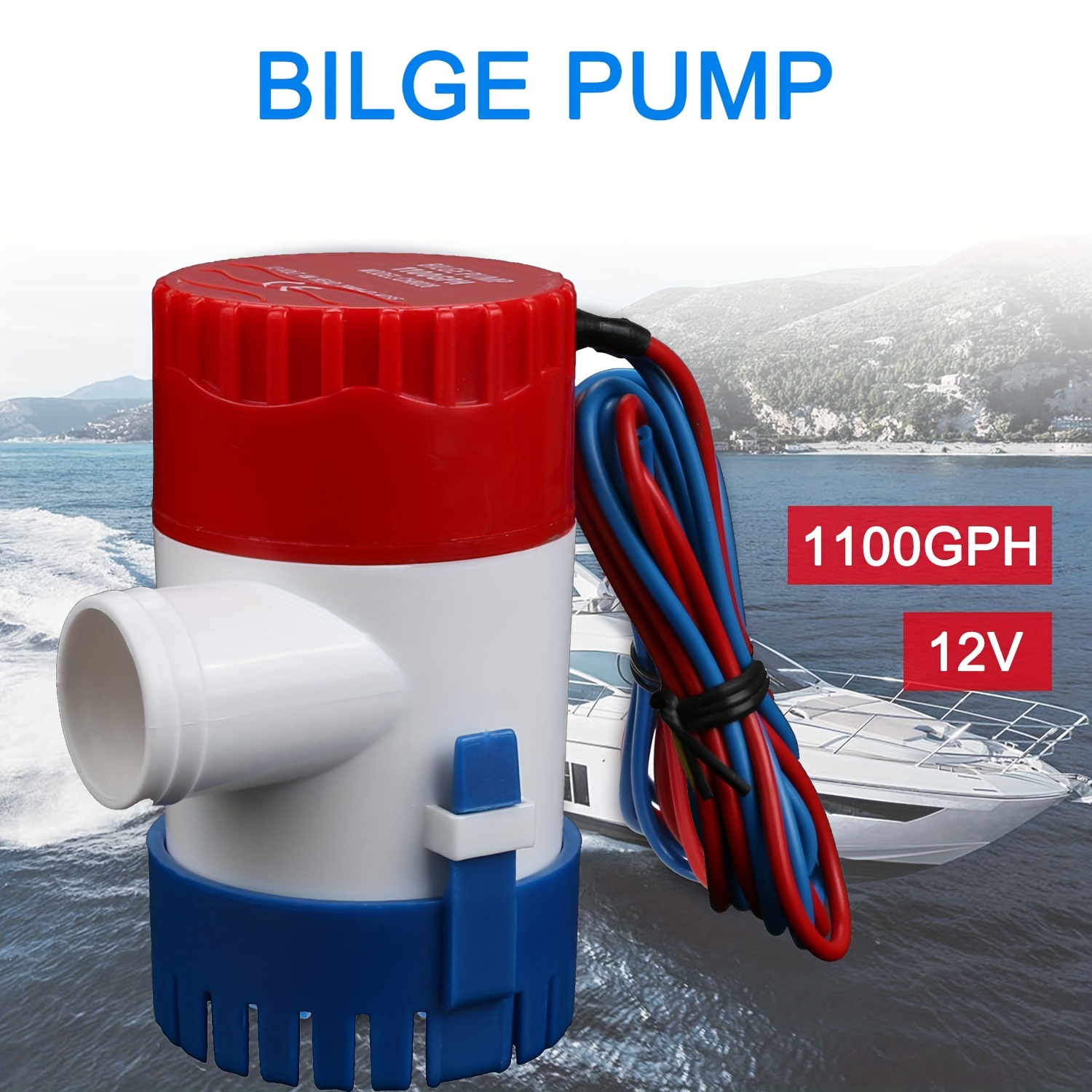 Bilge pump 12V 24V 750gph water pump used in boat seaplane motor homes  houseboat